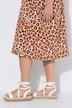 Mousseline jurk, luipaardpatroon, A-lijn, V-hals, korte mouwen