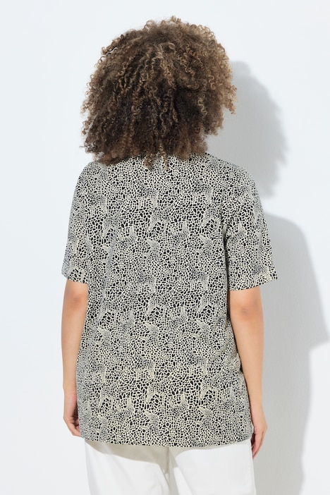 T-Shirt, Giraffe, A-Linie, V-Ausschnitt, Halbarm