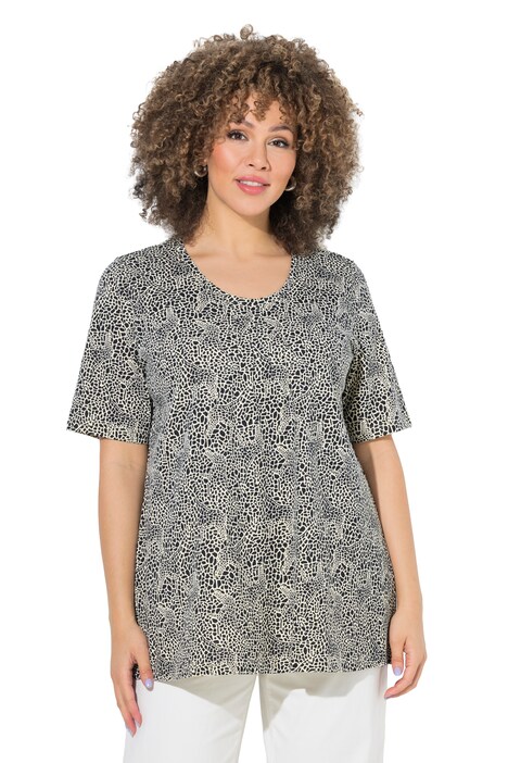 Tričko, žirafa, áčkový střih, V výstřih, polo rukávy