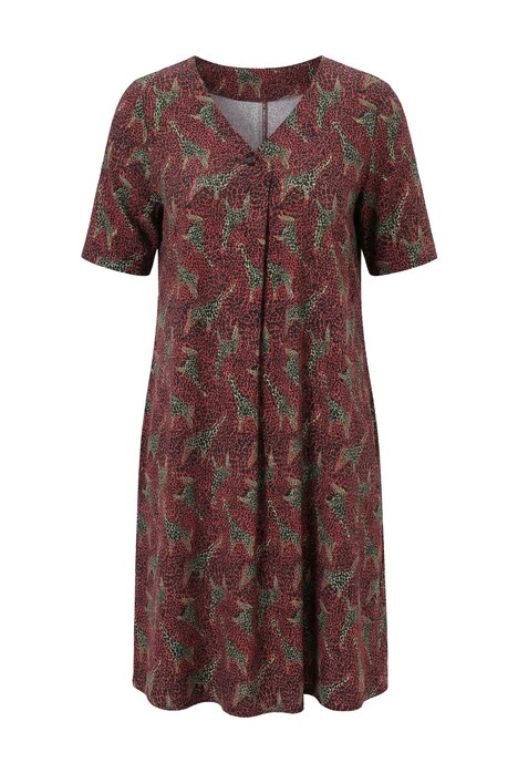 Šaty, zebří vzor, áčkový střih, V výstřih, polo rukávy