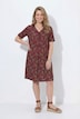 Kleid, Animalmuster, A-Linie, V-Ausschnitt, Halbarm