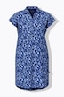 Chemise de nuit motif léopard, col de chemise et manches courtes
