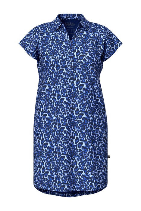 Noční košile, leopardí vzor, košilový límec, polodlouhý rukáv