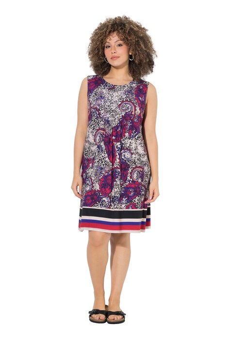 Žerzejové šaty, áčkový střih, kulatý výstřih, bez rukávů, kapsy