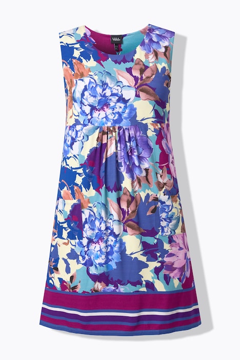 Jerseykleid, A-Linie, Rundhals, ärmellos, Taschen