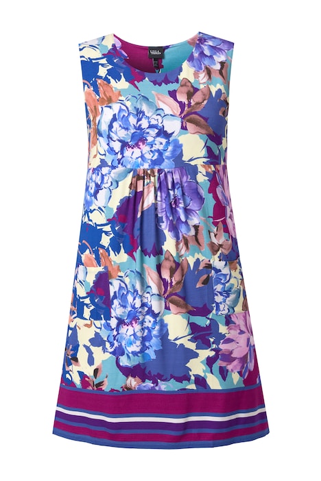 Žerzejové šaty, áčkový střih, kulatý výstřih, bez rukávů, kapsy