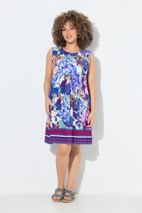 Jerseykleid, A-Linie, Rundhals, ärmellos, Taschen