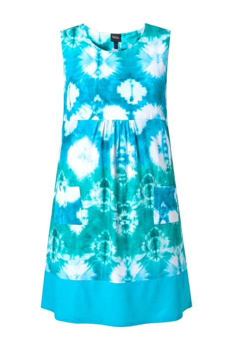 Žerzejové šaty, áčkový střih, kulatý výstřih, bez rukávů, kapsy