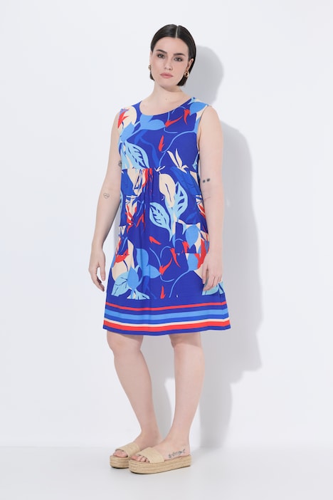 Robe en jersey sans manches, poches et décolleté rond, coupe évasée