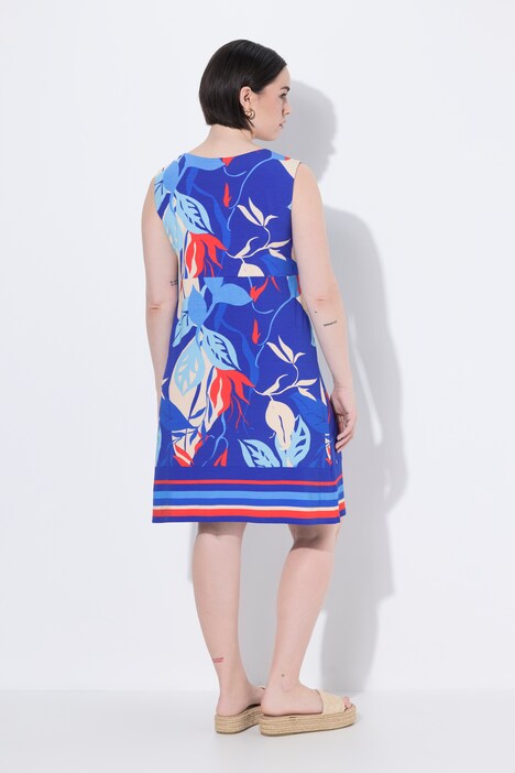 Robe en jersey sans manches, poches et décolleté rond, coupe évasée