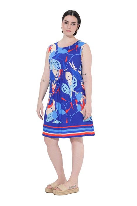 Žerzejové šaty, áčkový střih, kulatý výstřih, bez rukávů, kapsy