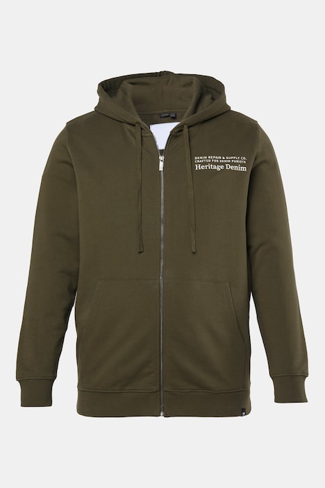 Men+ Sweatjacke, Kapuze, Print, Kängurutasche, bis 8 XL