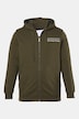 Men+ Sweatjacke, Kapuze, Print, Kängurutasche, bis 8 XL