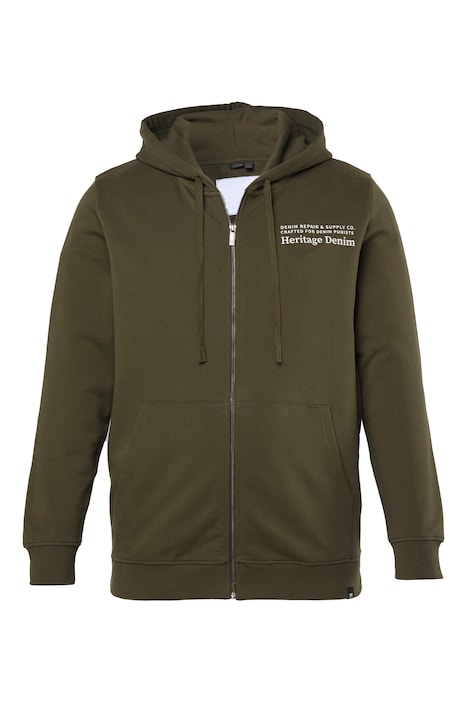 Men+ Sweatjacke, Kapuze, Print, Kängurutasche, bis 8 XL