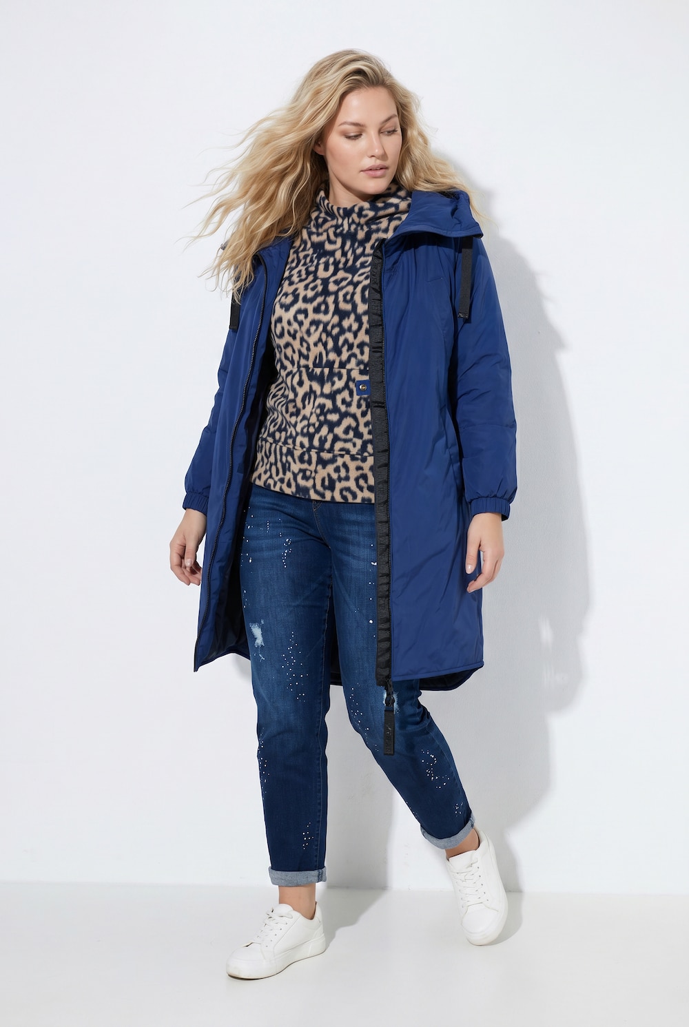 HYPRAR lange parka, A-lijn, capuchon