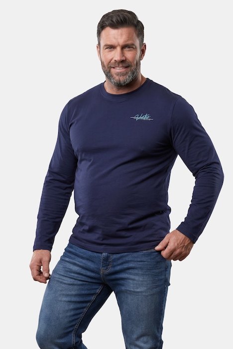 Tričko s dlouhými rukávy, kulatý výstřih, potisky vpředu a na zádech, do vel. 8XL