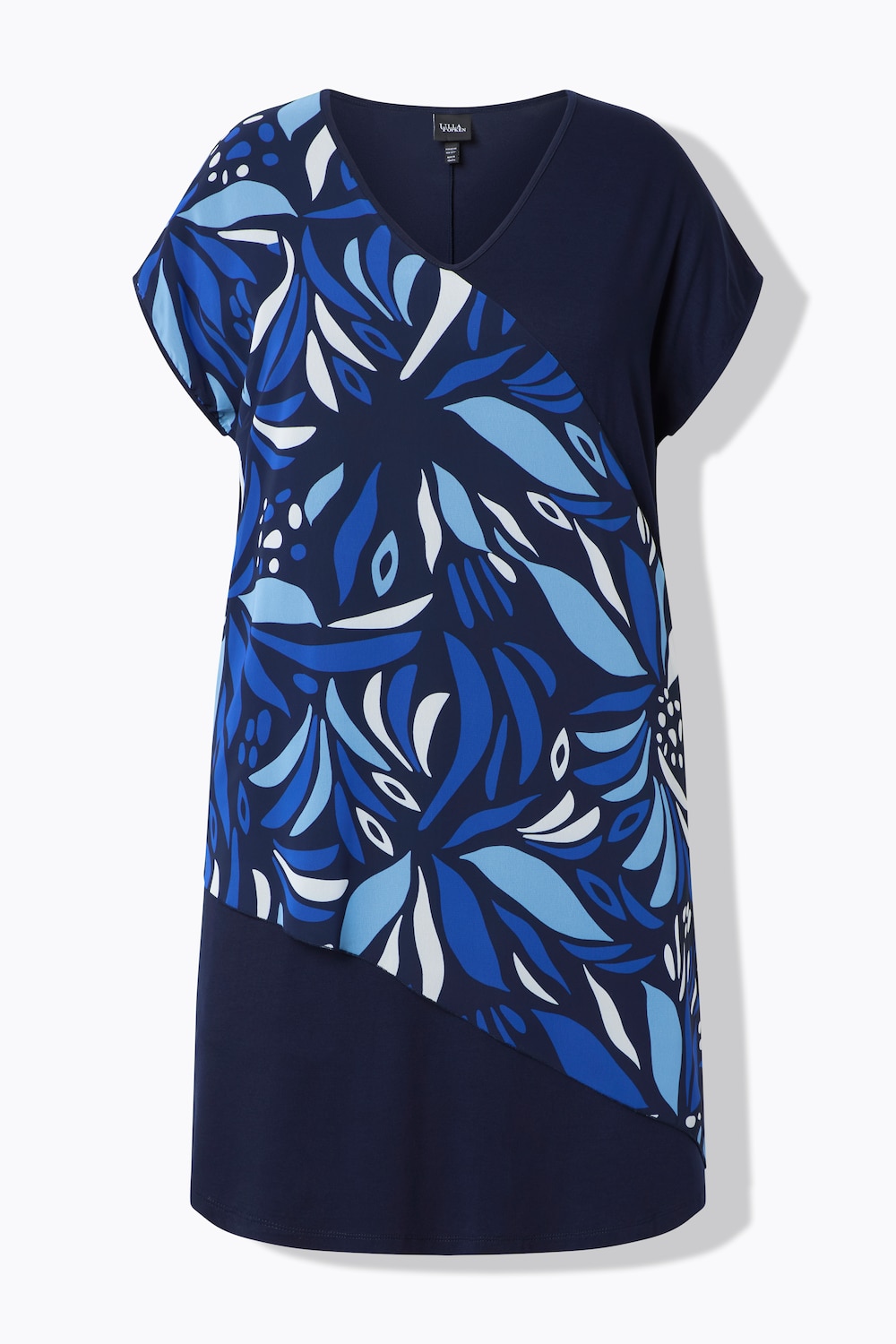 Stora storlekar Klänning, Dam, blå, storlek: 62/64, Polyester/Viskos, Ulla Popken