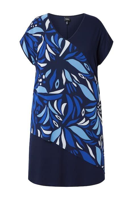 Šaty, vrstva šifonu, volný střih, V výstřih, polodlouhý rukáv