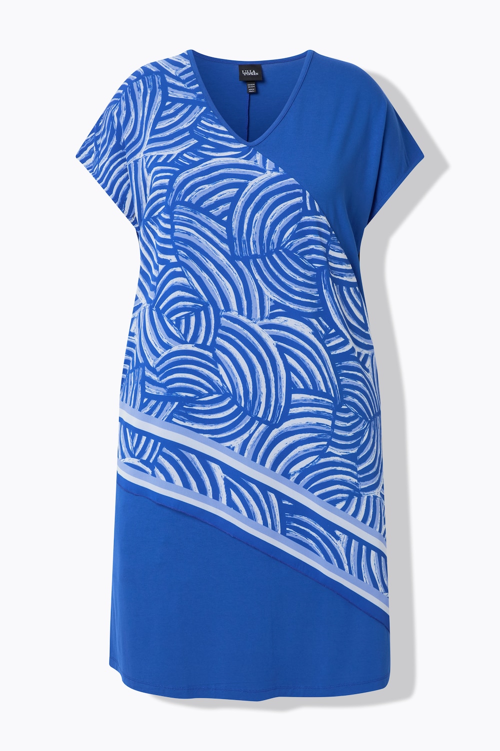Stora storlekar Jerseyklänning, Dam, blå, storlek: 62/64, Polyester/Viskos, Ulla Popken