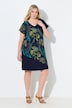 Tropical Leaf Print Chiffon Panel Dress