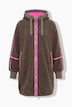 Teddy- Long-Jacke, Oversize, Kapuze
