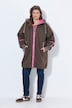 Teddy- Long-Jacke, Oversize, Kapuze