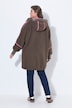 Teddy- Long-Jacke, Oversize, Kapuze