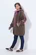 Teddy- Long-Jacke, Oversize, Kapuze