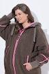 Teddy- Long-Jacke, Oversize, Kapuze