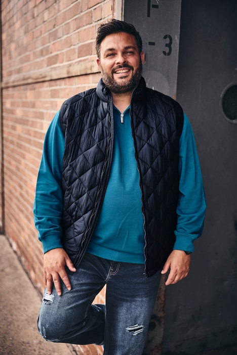Sweatshirt, Troyerkragen, Print, bis 8 XL
