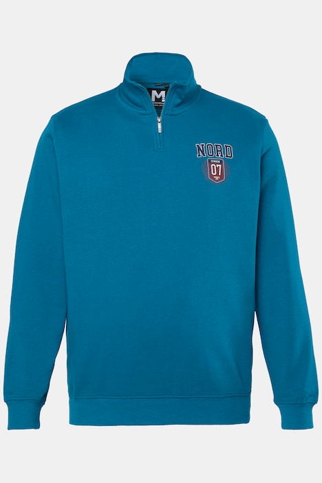 Sweatshirt, Troyerkragen, Print, bis 8 XL