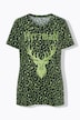 T-shirt, luipaardpatroon, hert, ronde hals, korte mouw