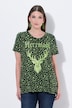 T-shirt, luipaardpatroon, hert, ronde hals, korte mouw