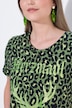 T-shirt, luipaardpatroon, hert, ronde hals, korte mouw