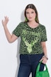 T-shirt, luipaardpatroon, hert, ronde hals, korte mouw