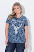 T-shirt, luipaardpatroon, hert, ronde hals, korte mouw