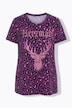 T-shirt, luipaardpatroon, hert, ronde hals, korte mouw