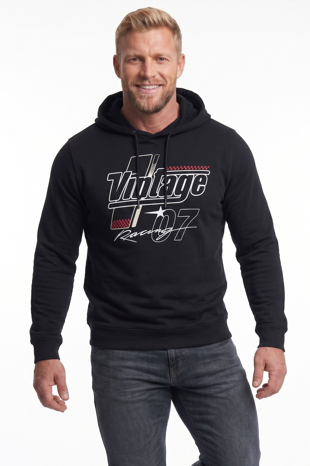 Hoodie, Kapuzensweater, grosser Print, bis 8 XL