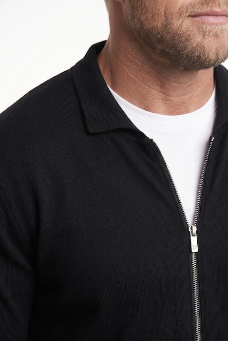 Strickjacke, Polokragen, Zipper, bis 8 XL