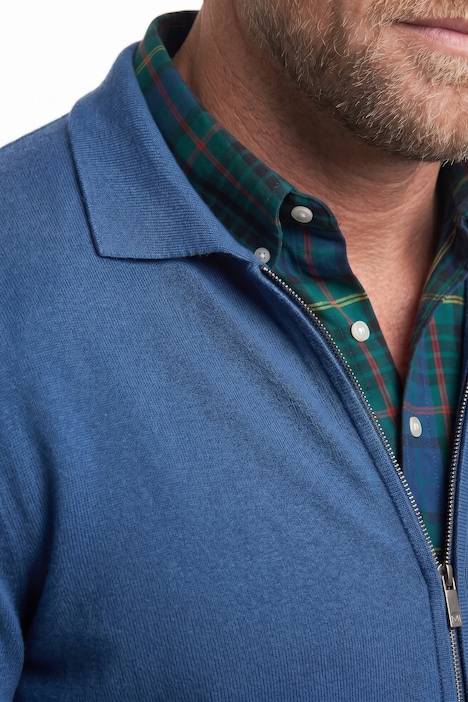Strickjacke, Polokragen, Zipper, bis 8 XL