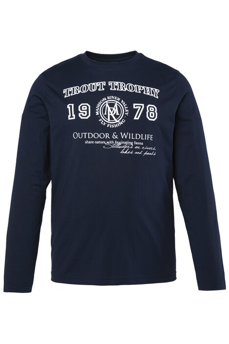 Tričko s dlouhými rukávy, kulatý výstřih, potisk, do vel. 8XL