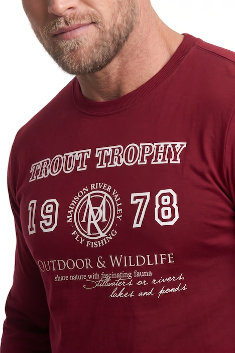 Langarmshirt, Rundhals, Print, bis 8 XL
