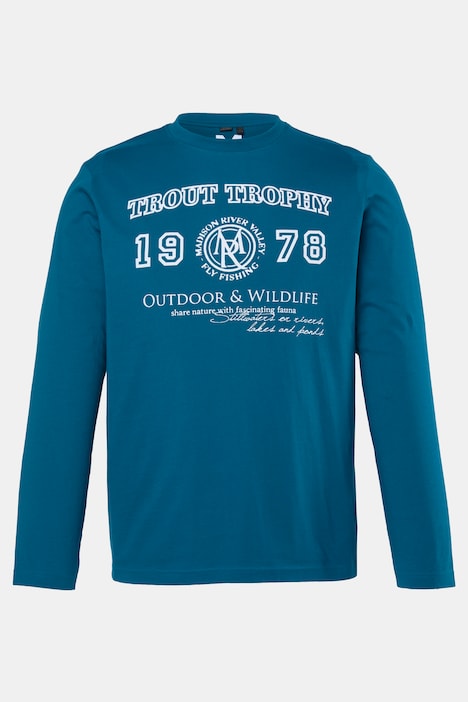 Shirt met lange mouwen, ronde hals, print, tot 8XL