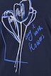 T-shirt, kwiaty, klasyczny krój, dekolt w serek, krótki rękaw