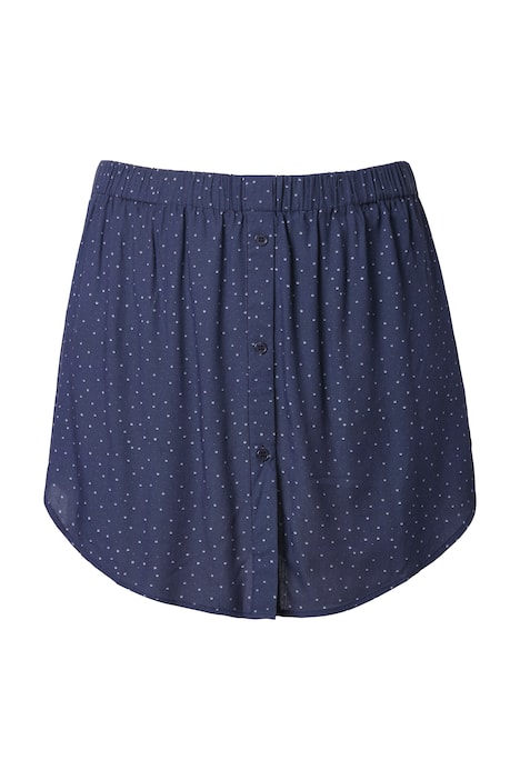 Doplněk pro delší délku halenky, puntíky, áčkový střih, zaoblený lem