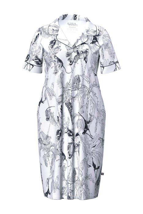 Noční košile, lemování, klopový límec, krátké rukávy, směs modalu