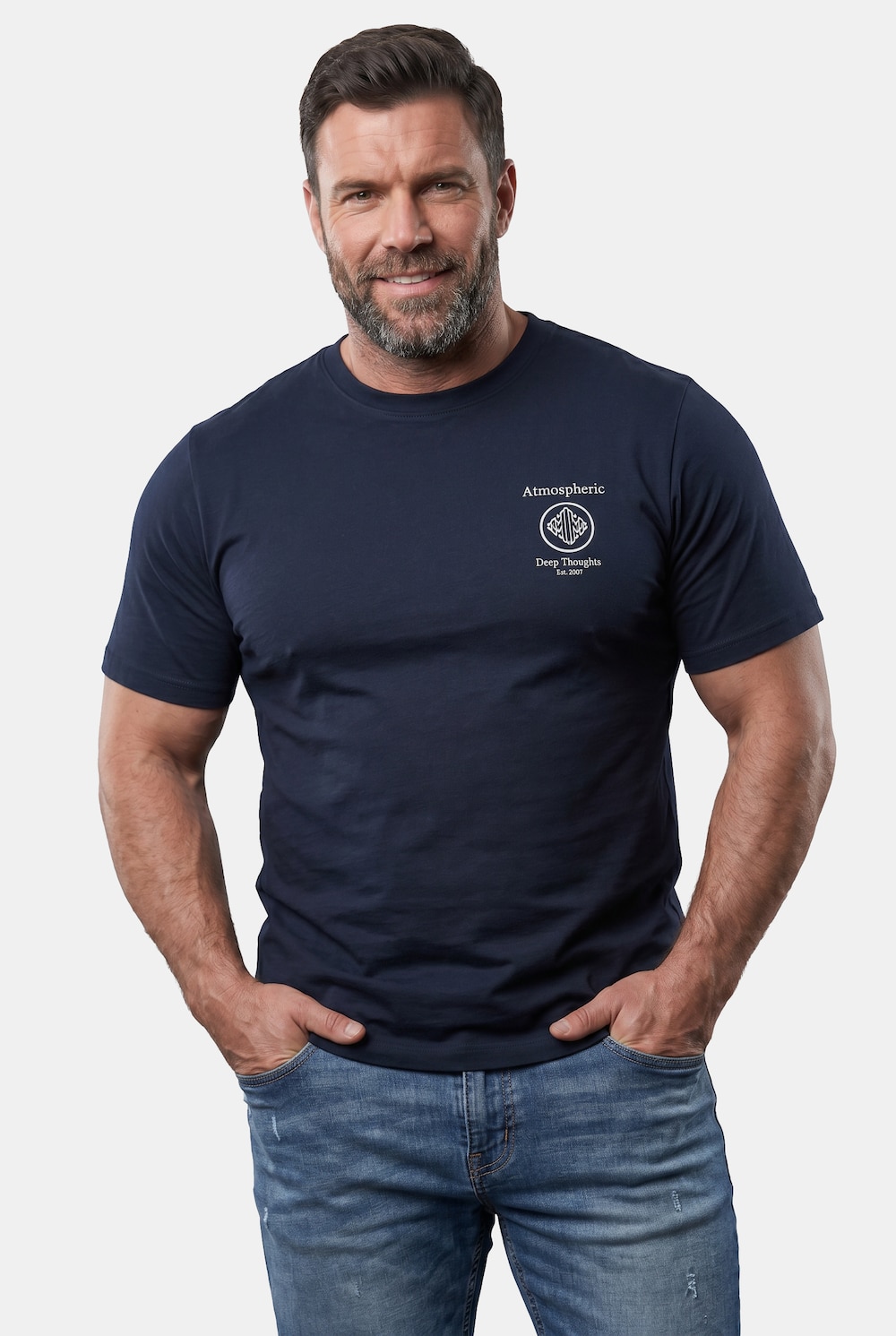 T-Shirt, Bauchfit, Halbarm, Print vorne, Rundhals, bis 8 XL