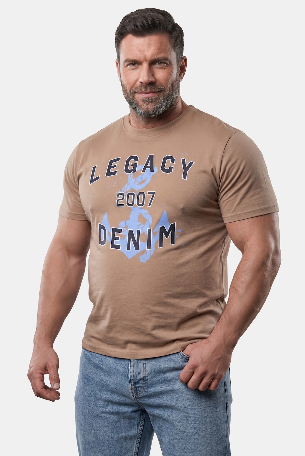 T-Shirt, Halbarm, Print vorne, Rundhals, bis 8 XL
