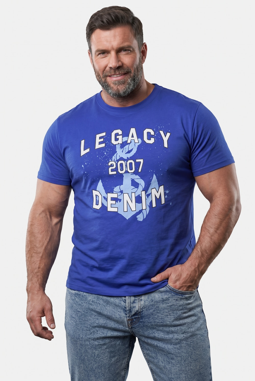 T-Shirt, Halbarm, Print vorne, Rundhals, bis 8 XL
