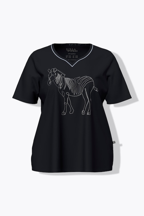 Pyjama, motif zèbre, encolure en forme de cœur et manches mi-longues